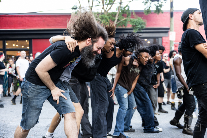 Crowd at previous market in Piedmont Park